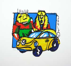 Herman Brood - Zeefdruk, VW-Beetle verkocht voor € 1!