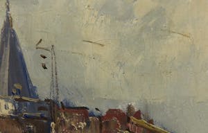 Jan Kelderman - Olieverf op doek, Stadsgezicht Amsterdam - Ingelijst kopen? Bied vanaf 1!