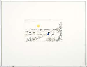 Pieter Holstein - Handgekleurde litho, Z.T. Zon - Ingelijst verkocht voor € 50!