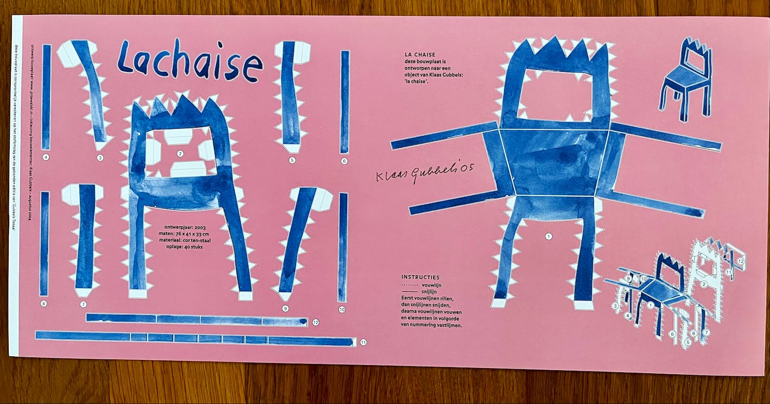 Klaas Gubbels - BOUWPLAAT “LA CHAISE” verkocht voor € 50!