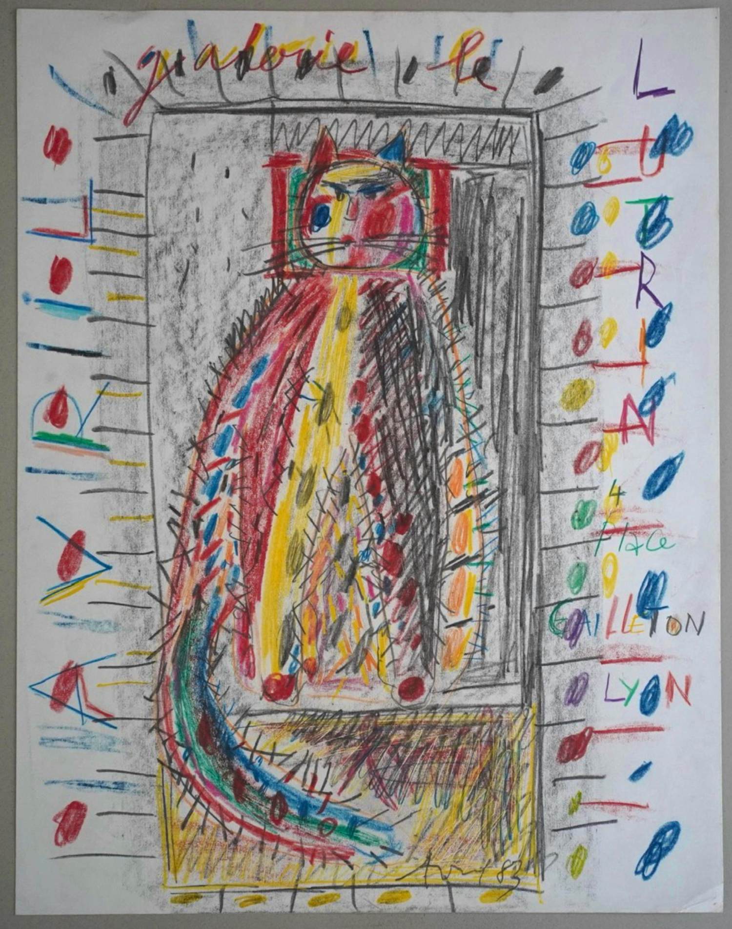 Armand Avril - Kleurrijke originele gouache (65x50 cm) - Expressieve figuur in kader kopen? Bied vanaf 599!