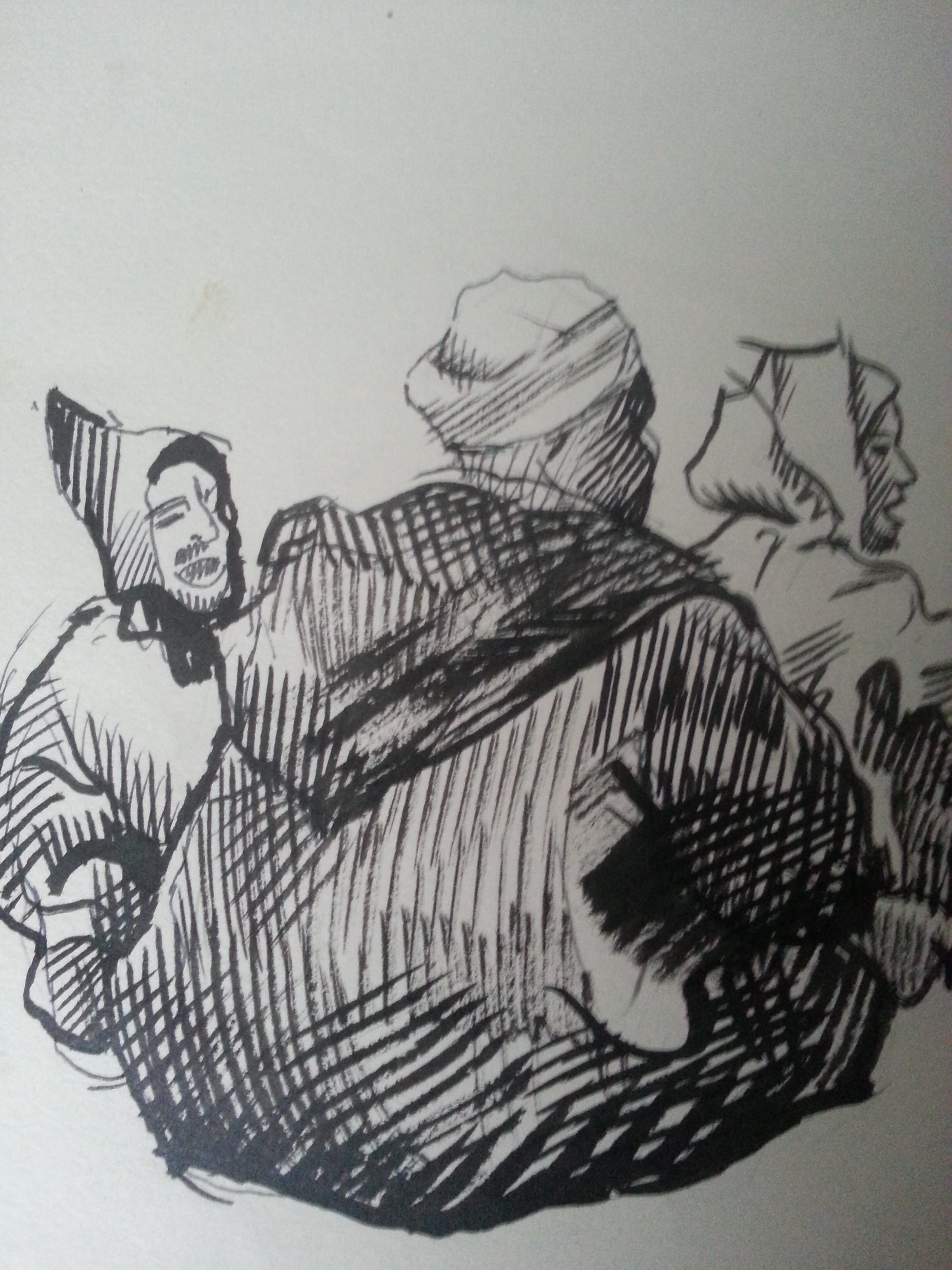 Herman Bieling - 4x Schetsen op papier kopen? Bied vanaf 1!