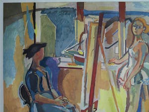 Max Hegetschweiler - Kunst-Schoolplaat V.AE.V.O. , “Ballerina als model” - ca 1965 kopen? Bied vanaf 1!