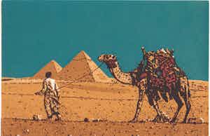 Simon Koene - Man met kameel bij de piramide van Gizeh (Egypte) verkocht voor € 25!