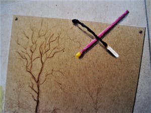 Hendrik Johannes Duiverman - Bijzonder Trompe-l’oeil Aquarel "van Boom tot Lucifer" gesigneerd kopen? Bied vanaf 10!