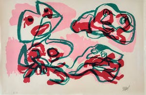 Karel Appel - Two Figures - Litho - E/A gesigneerd! kopen? Bied vanaf 625!