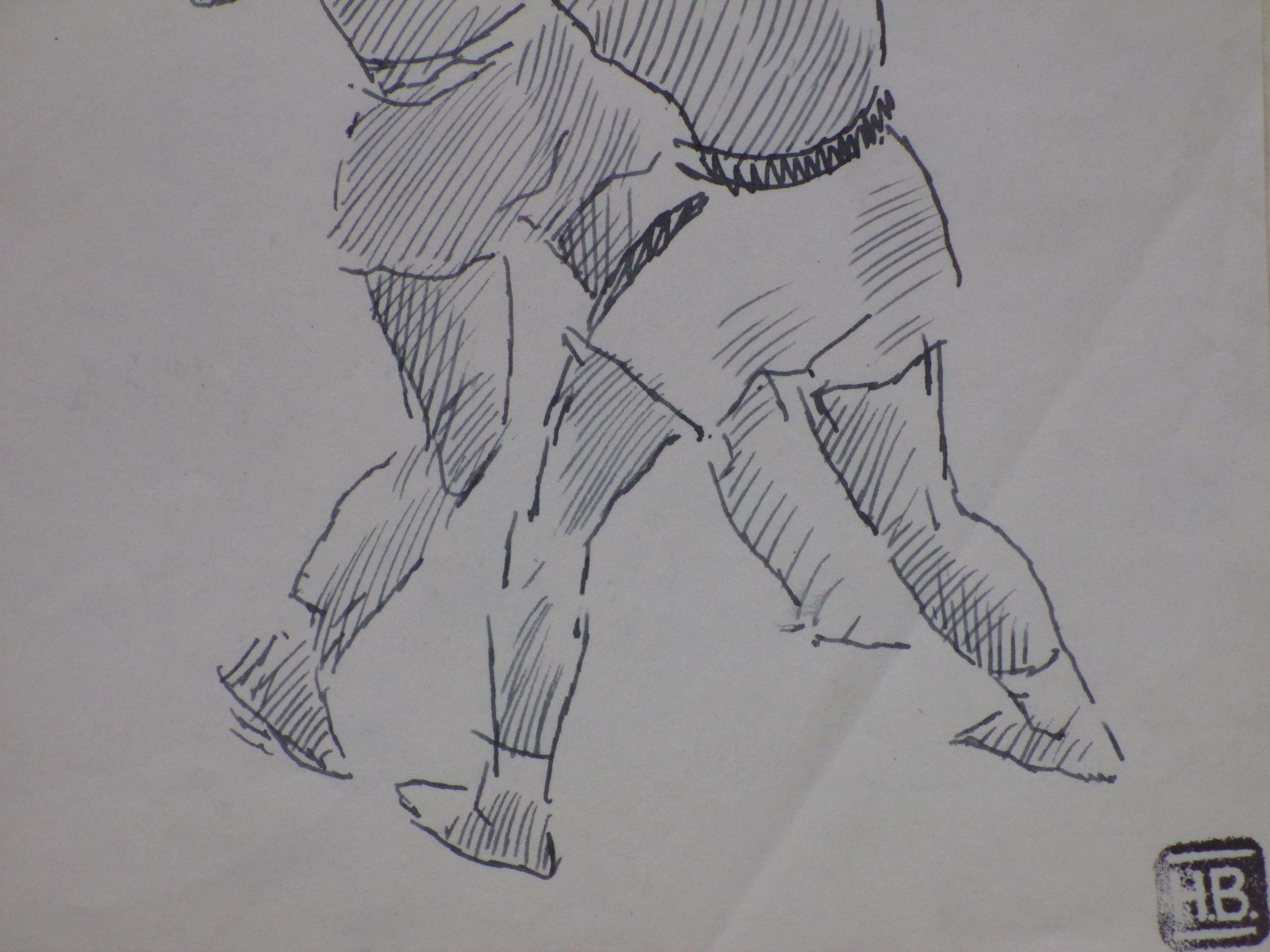 Herman Bieling - Boksgevecht - Tekening kopen? Bied vanaf 30!