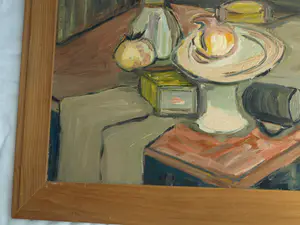 Niet of onleesbaar gesigneerd - Olieverf op schilderskarton , Onions , stilleven - ingelijst kopen? Bied vanaf 1!