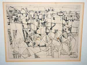 Eduard Bargheer - - ets - -1952 - - abstract verkocht voor € 1!