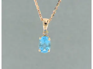 14k rosé gouden collier met hanger bezet met topaas - 45 cm kopen? Bied vanaf 130!