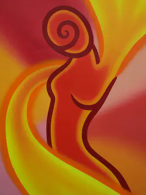 Donna Corbani - Acrylverf op doek , On Fire – 2004 – Groot , 120 x 50 cm kopen? Bied vanaf 1!