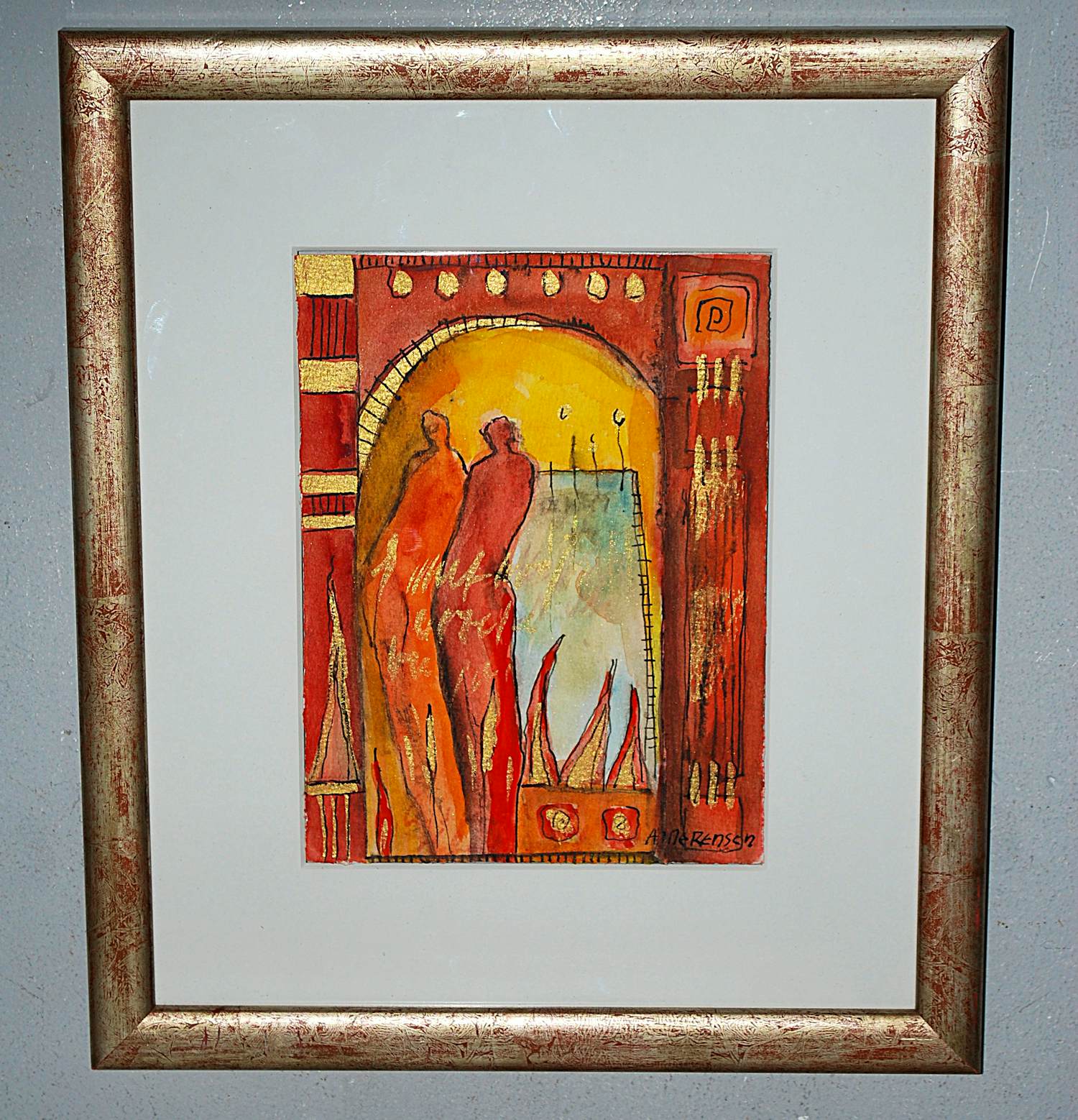 Buy Anne Rensen - 2 figuren, prachtig ingelijst? Bid from 75!