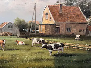 Gert-Jan Veenstra - Landschap met boerderij en koeien kaufen? Bieten Sie von 400!