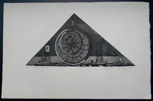 Jos van den Berg - Ets: oude weerkundig instrument - 1968 kopen? Bied vanaf 49!