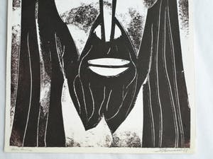 Jozef Bossaert - Originele kartonsnede + afdruk , “Portret Jezus” – 1978 kopen? Bied vanaf 20!