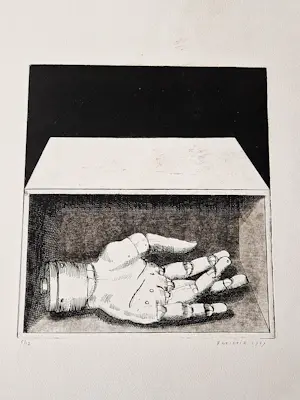 Herman Berserik - Grote monochrome 1969 "Ets "hand" - zeer kleine oplage (5/12) gesigneerd kaufen? Bieten Sie von 36!