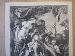 Martin Crophius - Hercules en Omphale gravure naar François Le Moyne uit 1724. kopen? Bied vanaf 100!