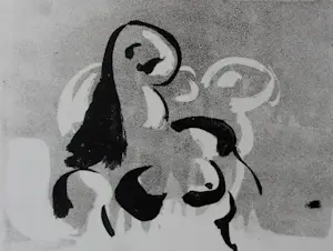 Wim Motz - Litho: twee figuurtjes - 1972 kopen? Bied vanaf 45!