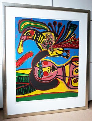 Corneille - L'Afrique n'est pas loin, zeefdruk (mooi ingelijst, zeer groot!) kopen? Bied vanaf 1!