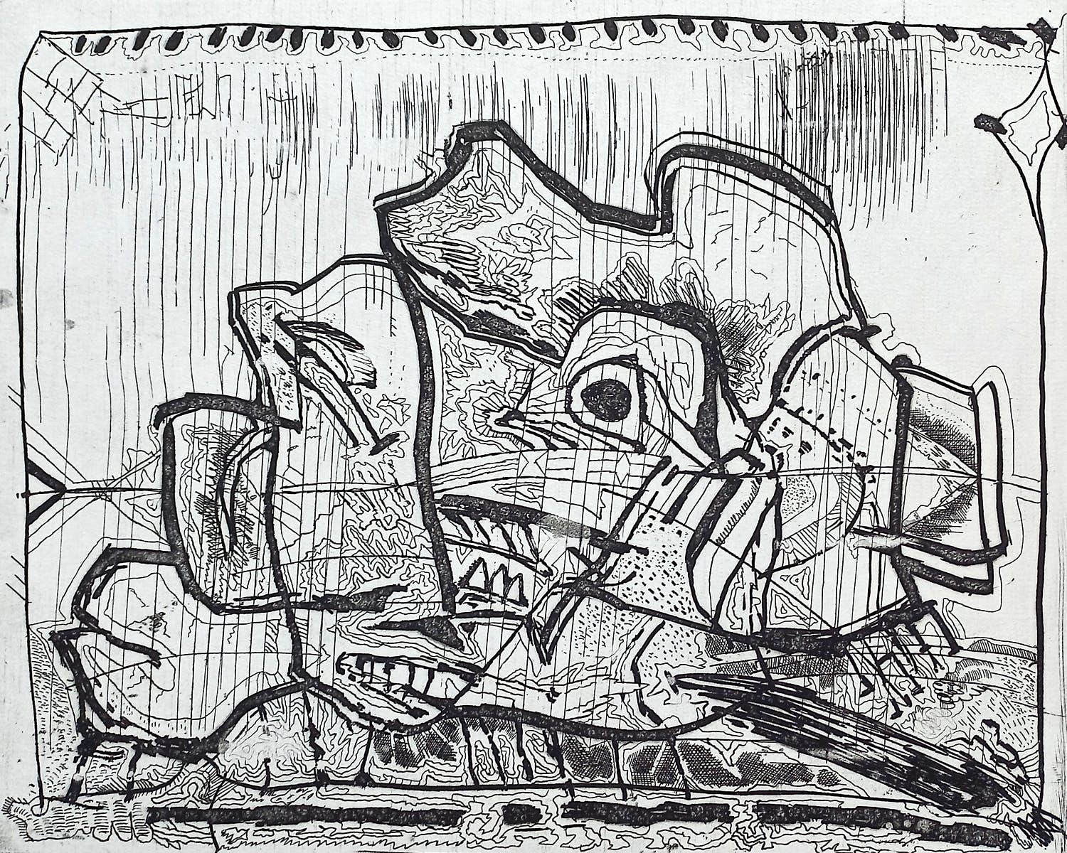 Lucebert - Figuur, ets (beperkte oplage) verkocht voor € 225!