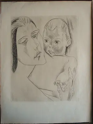 Heinrich Nauen - Mutter und kind - ets - 1919 - Duits expressionisme kopen? Bied vanaf 125!