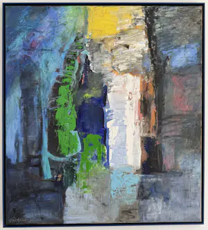 Gijs Keizer - olieverf op doek | 'Grotwoning' | 1996 (INGELIJST) kopen? Bied vanaf 750!