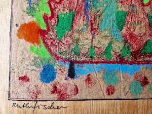 Ruth Fischer - expressionistische pastelkrijt "boslandschap" van Joods Amsterdamse kunstenares kopen? Bied vanaf 58!