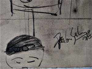 Arie van Selm - 1985 Galerie d’Eendt Amsterdam - Grote Abstract Figuratieve Tekening - gesigd. kopen? Bied vanaf 10!