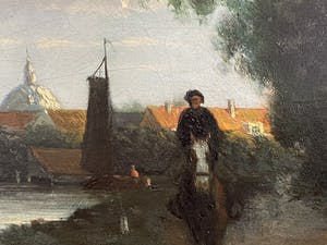 Jan Heppener - Zomerlandschap langs de Vliet bij Leidschendam kopen? Bied vanaf 2000!