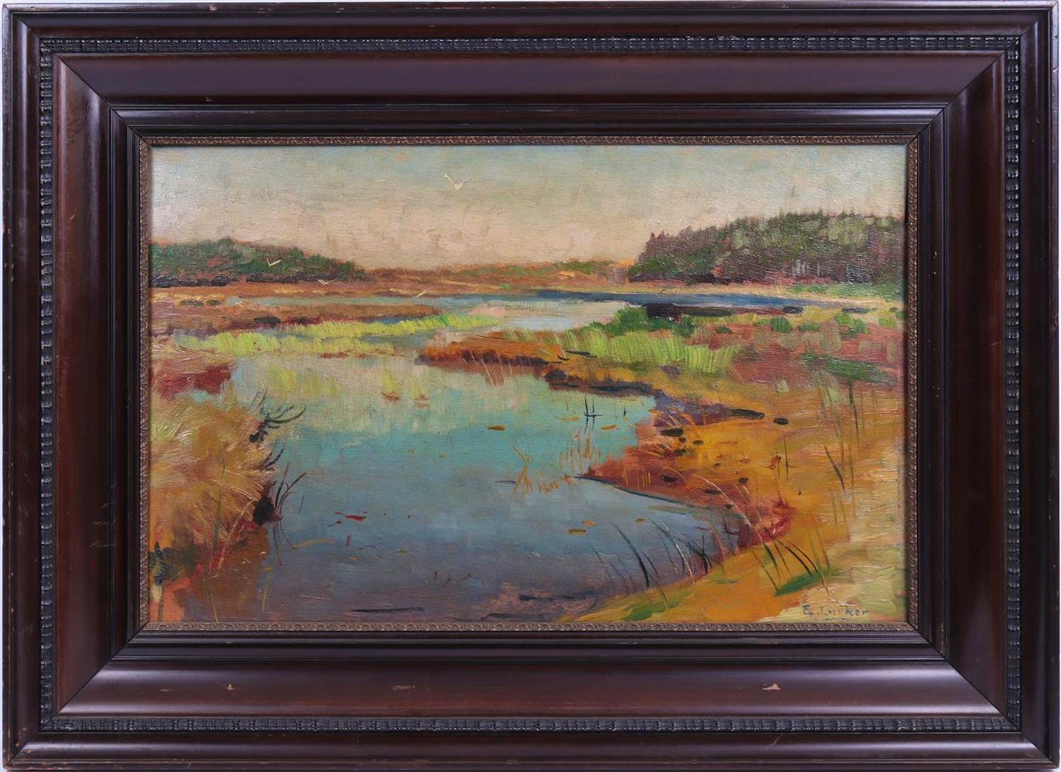 Eugene Lucker - (Heide)landschap met ven verkocht voor € 395!