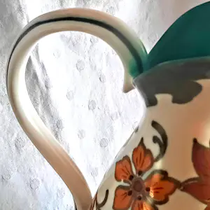 Plateelbakkerij Zuid-Holland - Keramikkrug Keramikvase Art Deco Modell 4812 Dekor "Godelin" 50er Jahre kaufen? Bieten Sie von 60!