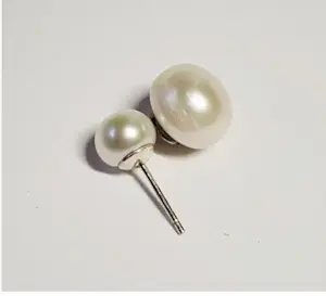 Nieuwe natuurlijke parel dubbelzijdige omkeerbare,crème witte oorsteker kopen? Bied vanaf 90!