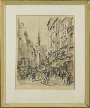 Franz Herbelot - Litho, Paris - Place Maubert kopen? Bied vanaf 1!