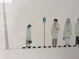 Ben Pollé - Tramhalte - Tekening (58 x 46 cm) 1975 kopen? Bied vanaf 1!