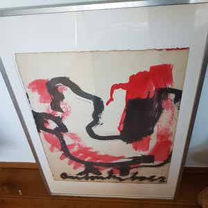 Anton Heyboer - Kip met lijst verkocht voor € 185!