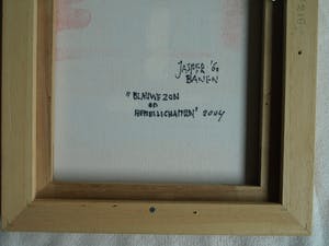 Jasper Banen - Acrylverf op doek , ingelijst , Blauwe Zon en Hemellichamen – 2004 kopen? Bied vanaf 85!