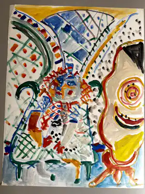 Armand Avril - Armand Avril - Grote kleurrijke gouache (65x50 cm) - gesigneerd kaufen? Bieten Sie von 449!