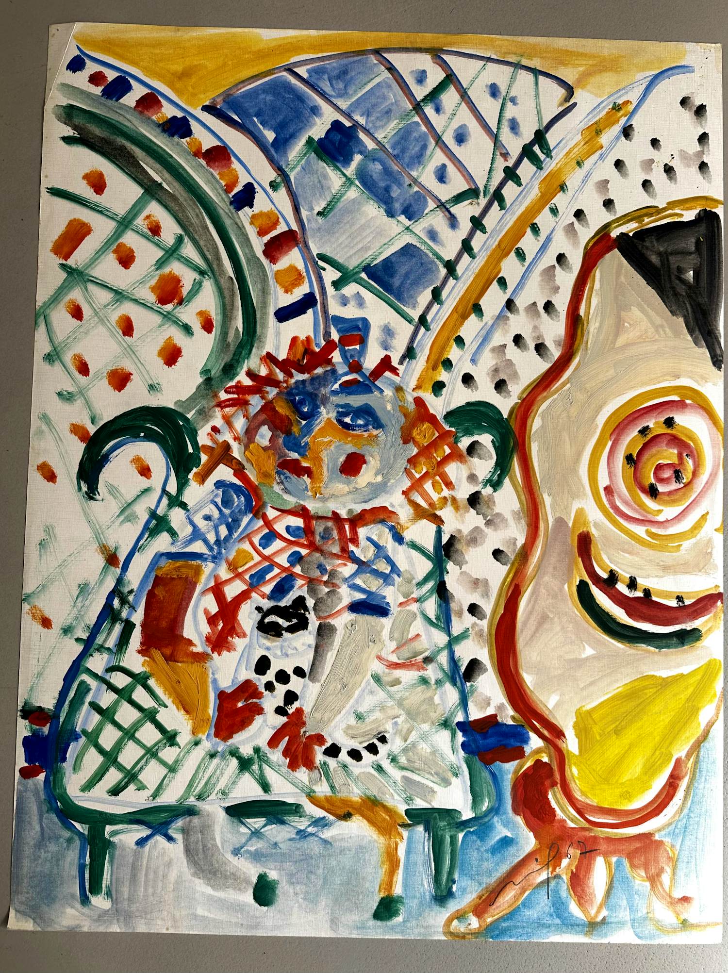 Armand Avril - Armand Avril - Grote kleurrijke gouache (65x50 cm) - gesigneerd kopen? Bied vanaf 449!