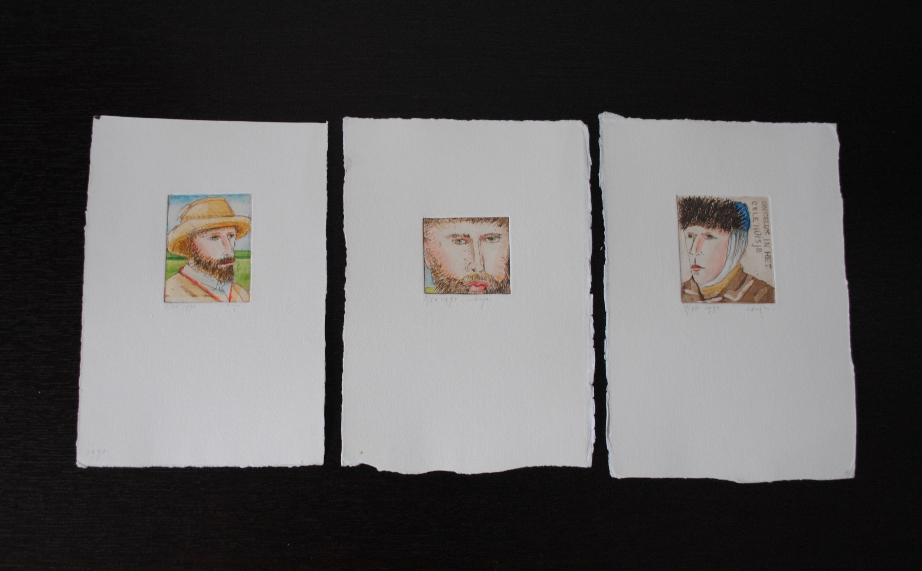 Arja van den Berg - (3x) Kleurenets - Van Gogh - 1990 verkocht voor € 59!
