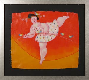 Ada Breedveld - Zeefdruk, Koorddanser - Ingelijst kopen? Bied vanaf 50!