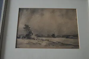 Willem Wenckebach - landschap met zeilboot op een meer. kopen? Bied vanaf 50!