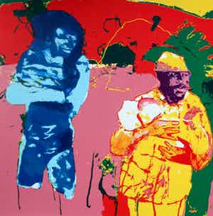 Kees van Bohemen - Litho: twee figuren - 1974 verkocht voor € 70!