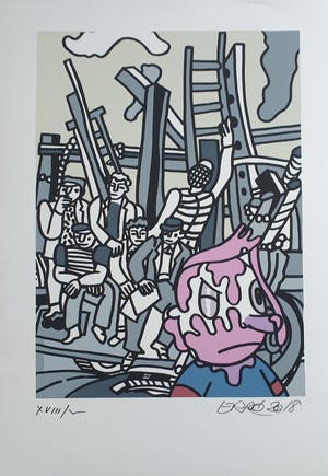 Erro - Zonder Titel (Fernand Léger ) - 72 x 51 cm - Gesigneerd en gedateerd 2018 kopen? Bied vanaf 175!