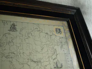 Niet of onleesbaar gesigneerd - The Royal Geographical Society Silver Map, Franklin Mint – 1976 – Lijst, 51 x 70 kopen? Bied vanaf 1!
