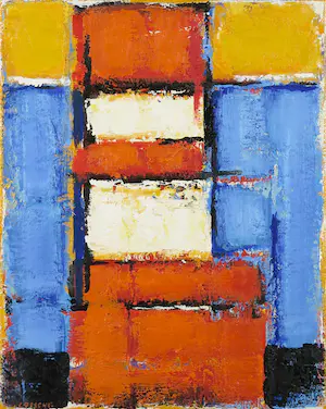 Henk Lassche - Olieverf op doek, Abstract landschap - Ingelijst kopen? Bied vanaf 250!