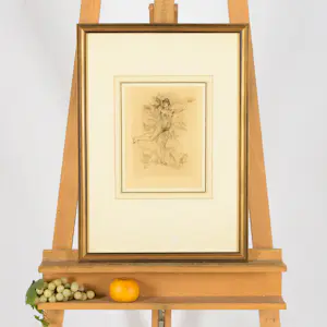 Felicien Rops - Mythologische tekening van een naakte vrouw die gracieus danst kopen? Bied vanaf 50!