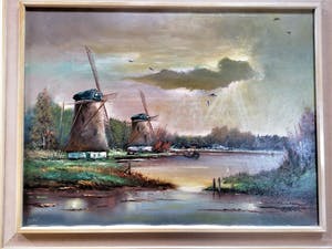 Wilhelmus Enneking - (Range) Molens in een Hollands Landschap kopen? Bied vanaf 60!