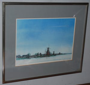 Ciano Siewert - Hollands vergezicht met molens - artist proof XXII - incl fraai kunstboek! kopen? Bied vanaf 60!