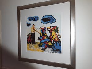 Karel Appel - De Tovenaar........ prachtig ingelijst !! kopen? Bied vanaf 300!