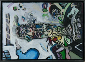 Rachid Ben Ali - Olieverf op doek, Zonder titel - Ingelijst kopen? Bied vanaf 300!